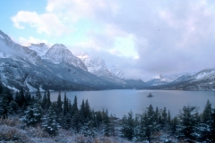 St Mary's Lake - snow - Glacier National Park, Montana
